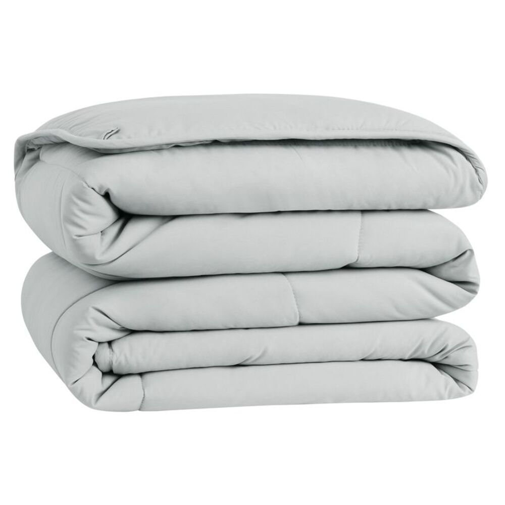 Comforter Quilted Down Alternative Machine Washable Duvet Insert Light Gray TWIN
